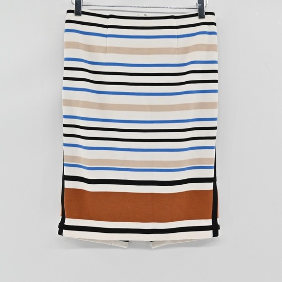 White House Black Market Dresses & Skirts - White House Black Market Striped Pencil‎ Skirt Womens Sz 2 Preppy Ponte Corpcore